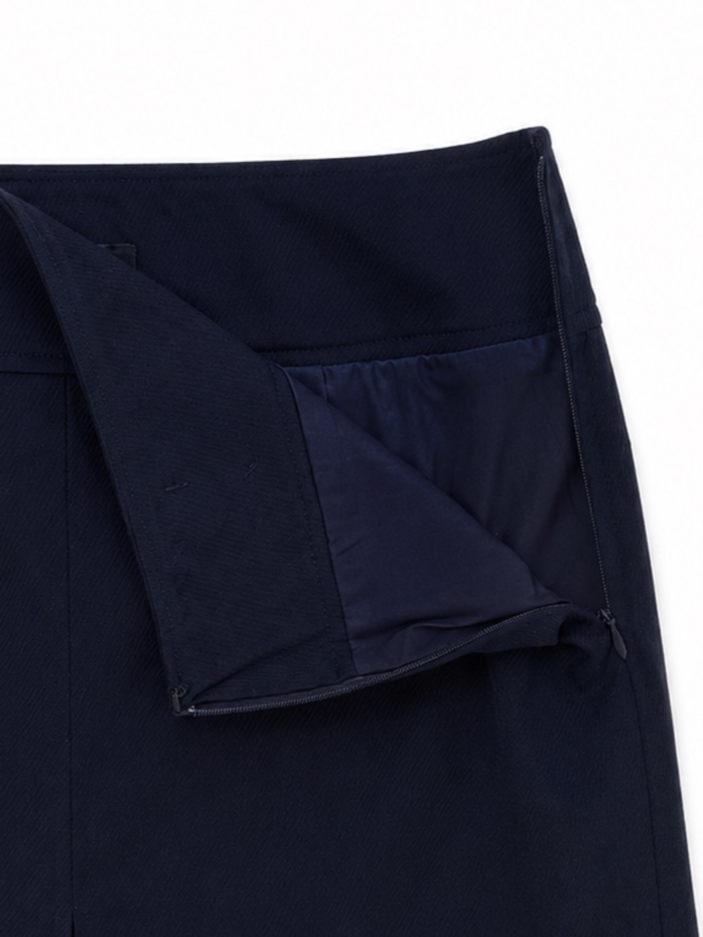 Talbots Navy Cotton Skirt Size 8 Gold Button Nautical Coastal Career 22” - Picture 3 of 5